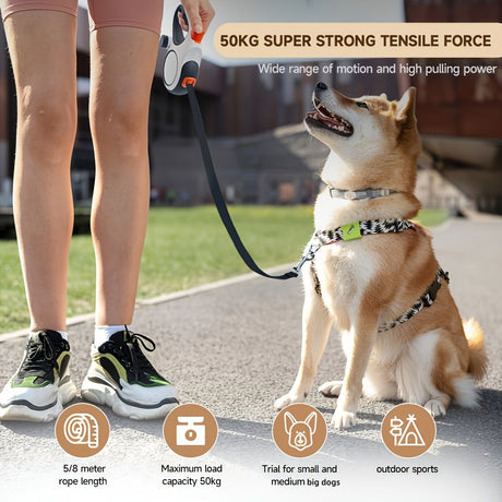 White retractable dog leash, strong dog leash, dog walking leash, small and medium dog leash, outdoor dog leash, Australia, durable dog leash, dog lead