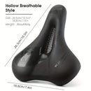 Mountain Bike Saddle Bike Parts Mountain Biking Ergonomic Bike Seat Durable - Black - Size L
