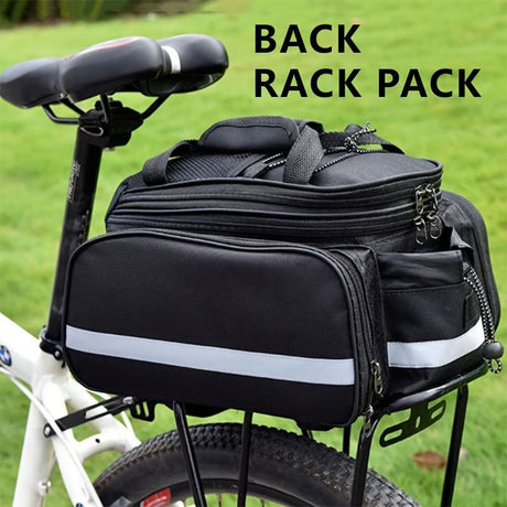 Bicycle Rear Rack Bag Expandable Bike Bag 27L Bike Storage Cycling Accessories - Red - Size L
