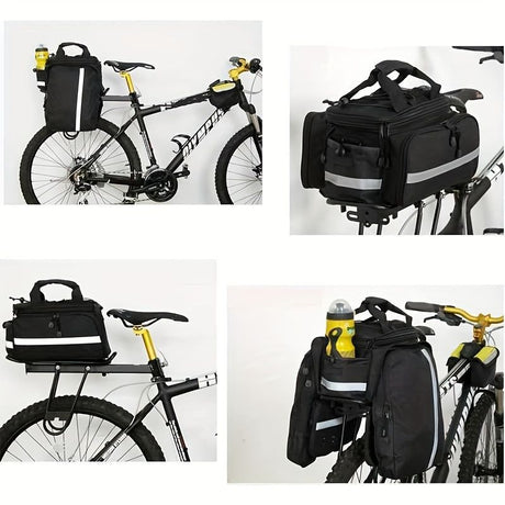 Bicycle Rear Rack Bag Expandable Bike Bag 27L Bike Storage Cycling Accessories - Red - Size L