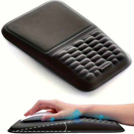 Gray Vaydeer Ergonomic Mouse Pad with Cushioned Wrist Rest and Smooth Tracking Surface