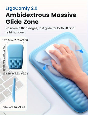 Gray Vaydeer Ergonomic Mouse Pad with Cushioned Wrist Rest and Smooth Tracking Surface