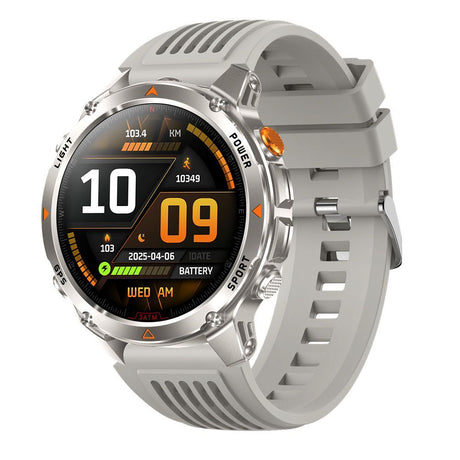 men's smart watch, HT37, GPS positioning, Bluetooth call, heart-rate monitoring, outdoor sports watch, Australian men's fashion, fitness watch - black and orange - Size L