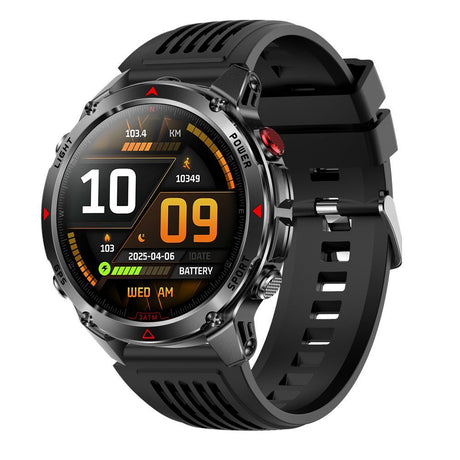 men's smart watch, HT37, GPS positioning, Bluetooth call, heart-rate monitoring, outdoor sports watch, Australian men's fashion, fitness watch - Blue - Size L