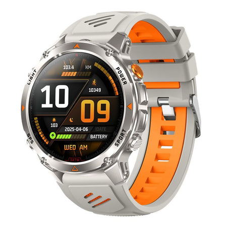 men's smart watch, HT37, GPS positioning, Bluetooth call, heart-rate monitoring, outdoor sports watch, Australian men's fashion, fitness watch - Gray - Size L
