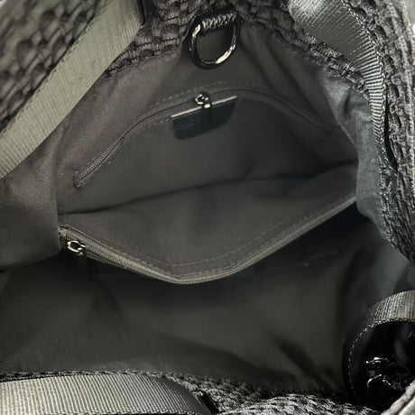 Leather Backpack Mesh Backpack Hybrid Backpack Travel Backpack Stylish Backpack - Black - Size M