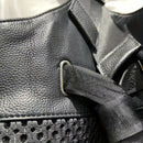 Leather Backpack Mesh Backpack Hybrid Backpack Travel Backpack Stylish Backpack - Black - Size M