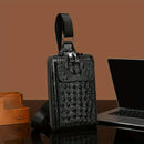 Brown Black Leather Crossbody Bag Chest Bag Croco Embossed Leather Travel Bag Everyday