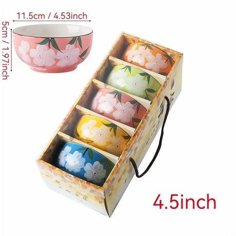 Lucky Cat Ceramic Bowl Set – 4-Piece Maneki-Neko Gift Box