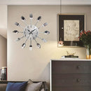 Silver White Cutlery Wall Clock Unique Home Decor Themed Clock Silent Wall Clock Kitchen