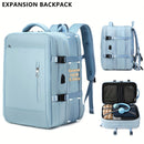 Expansion Backpack Travel Backpack Expandable Storage Multiple Compartments - Beige - Size L