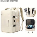 Expansion Backpack Travel Backpack Expandable Storage Multiple Compartments - Black - Size L
