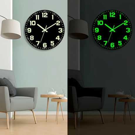 Black Glow In The Dark Wall Clock Silent Wall Clock Australia Modern Home Decor Clock