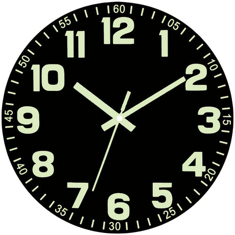 Black Glow In The Dark Wall Clock Silent Wall Clock Australia Modern Home Decor Clock