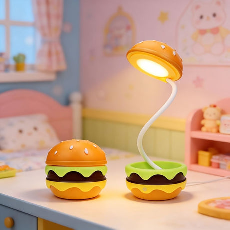 Orange Burger-Shaped Night Light Rechargeable Night Light Touch Switch Night Light 3
