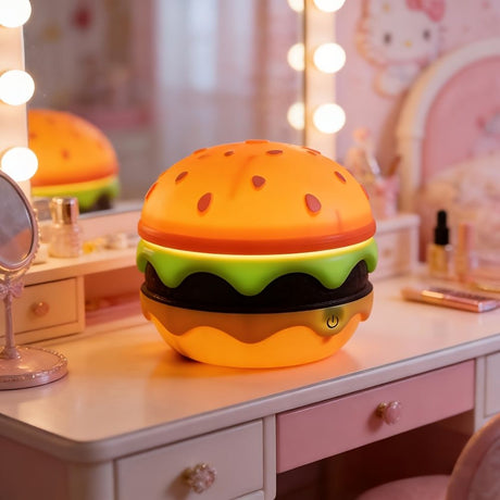 Orange Burger-Shaped Night Light Rechargeable Night Light Touch Switch Night Light 3