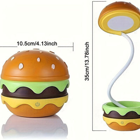 Orange Burger-Shaped Night Light Rechargeable Night Light Touch Switch Night Light 3
