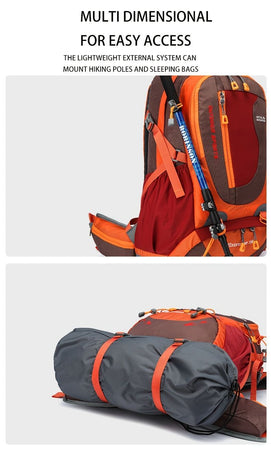 Hiking Backpack 35L Backpack Travel Backpack Outdoor Backpack Royal Mountain - Blue - Size M