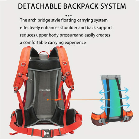 Hiking Backpack 35L Backpack Travel Backpack Outdoor Backpack Royal Mountain - Orange - Size M