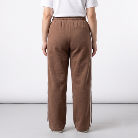 Ladies Extra Wide Leg Track Pants - Size Medium - Pack of 3 - Black, Navy, Brown with white stripes