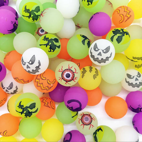 100 PCS Halloween Party Favors, Halloween Glow in The Dark Bouncy Balls | Trick or Treat Goodie Bag Fillers, Halloween Glowing Bouncy Balls Toys for Halloween Party Supplies, Party Favors