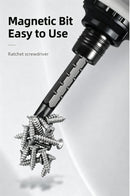 Bi directional short handle ratchet 2-in-1 screwdriver set
