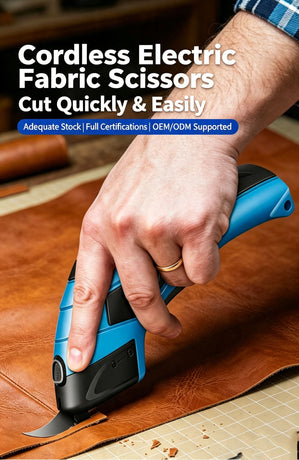 Small portable electric round knife for charging and cutting fabrics
