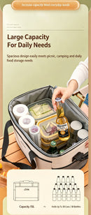 Beige three-layer insulated large capacity insulated refrigerated bag 30L