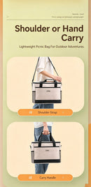Beige three-layer insulated large capacity insulated refrigerated bag 30L