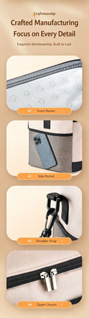 Beige three-layer insulated large capacity insulated refrigerated bag 30L
