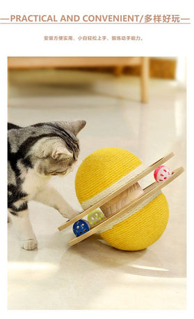 Cat Scratch Ball with Non-Dusting Spinning Bell,large