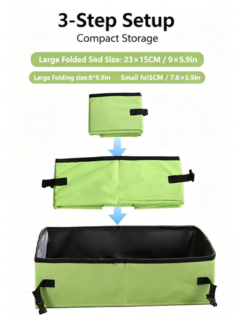 Portable Foldable Cat Litter Box for Travel,small green