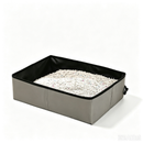 Portable Foldable Cat Litter Box for Travel,small grey