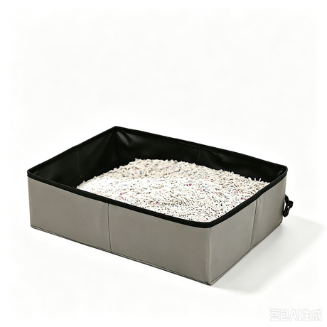 Portable Foldable Cat Litter Box for Travel,small grey