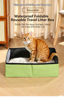 Portable Foldable Cat Litter Box for Travel,large green