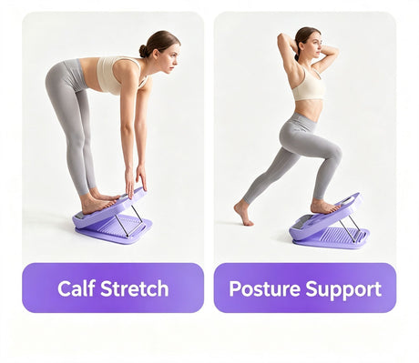 Foldable timing multi gear adjustable inclined pedal calf stretching massager,purple