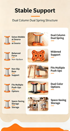 Push up double column double spring support assist device，orange