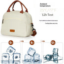 Lunch Bag for Women & Men Adult Insulated Lunch Box, Small Leakproof Cooler Food Lunch Containers Reusable High Capacity Lunch Tote Bags for Work, Travel, Outdoor (Beige)