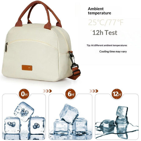 Lunch Bag for Women & Men Adult Insulated Lunch Box, Small Leakproof Cooler Food Lunch Containers Reusable High Capacity Lunch Tote Bags for Work, Travel, Outdoor (Beige)