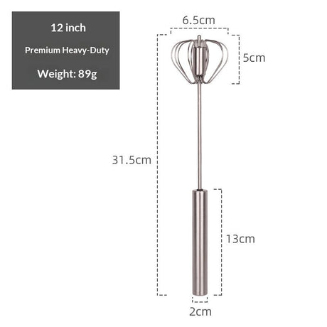 Rotated Whisk Blender, Whisk, Hand Push Mixer Stirrer, Stainless Steel Balls Whisk, Whisk Manual Mixer Whisk for Kitchen Cooking, Stirring, Whisking, Beating (12.4in), Whisk