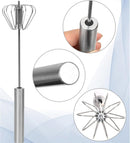 Rotated Whisk Blender, Whisk, Hand Push Mixer Stirrer, Stainless Steel Balls Whisk, Whisk Manual Mixer Whisk for Kitchen Cooking, Stirring, Whisking, Beating (12.4in), Whisk