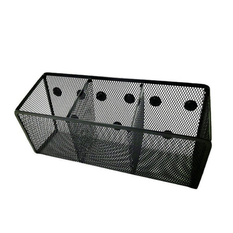 Magnetic Pencil Holder - Extra Strong Magnets Mesh Marker Holder Perfect for Whiteboard, Refrigerator and Locker Accessories (3 Baskets, 1 Pack Black)