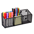 Magnetic Pencil Holder - Extra Strong Magnets Mesh Marker Holder Perfect for Whiteboard, Refrigerator and Locker Accessories (3 Baskets, 1 Pack Black)