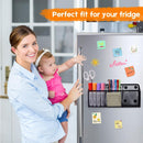 Magnetic Pencil Holder - Extra Strong Magnets Mesh Marker Holder Perfect for Whiteboard, Refrigerator and Locker Accessories (3 Baskets, 1 Pack Black)