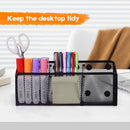 Magnetic Pencil Holder - Extra Strong Magnets Mesh Marker Holder Perfect for Whiteboard, Refrigerator and Locker Accessories (3 Baskets, 1 Pack Black)