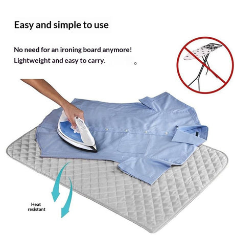 Portable Ironing Mat Blanket (Iron Anywhere) Ironing Board Replacement, Iron Board Alternative Cover 14.7*33.5 inch
