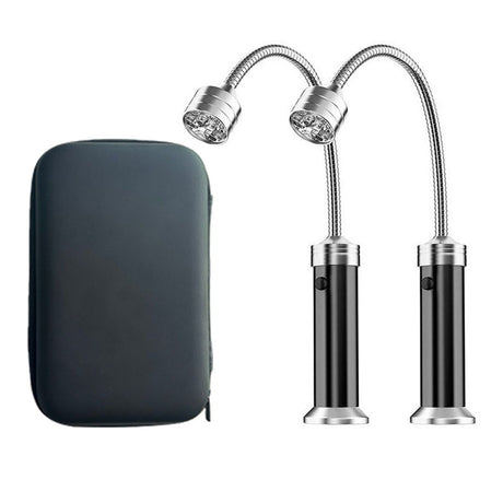 Barbecue Grill Light Grilling Accessories for Outdoor, BBQ Magnetic LED Lights Flexible Gooseneck Weather Resistant, Men Dad Gifts 2 Pack (Black)