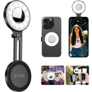 Fill Light for LED Phone Light Attachment Selfie Ring Light Brightness Adjustable Compatible for iPhone Smartphone Vlogs/Photography/Video Conference Color Black