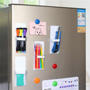 Magnetic Pen Holder for Refrigerator with Strong Magnetic Back (10 Pack), Dry Erase Marker Holder Ideal for Whiteboard & Fridge, Clear & White Pencil Cup
