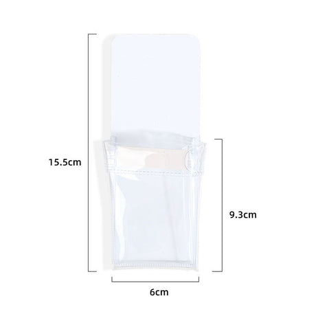 Magnetic Pen Holder for Refrigerator with Strong Magnetic Back (10 Pack), Dry Erase Marker Holder Ideal for Whiteboard & Fridge, Clear & White Pencil Cup